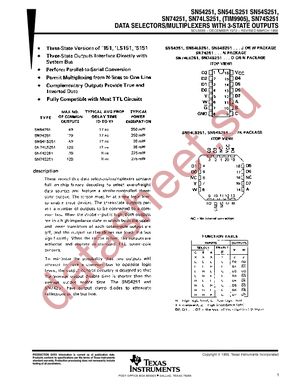 SN74LS251N datasheet  